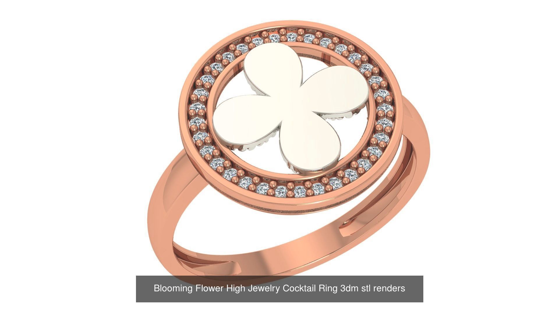 72 High Jewelry Cocktail Ring 3dm stl renders details 3D Model Collection_34