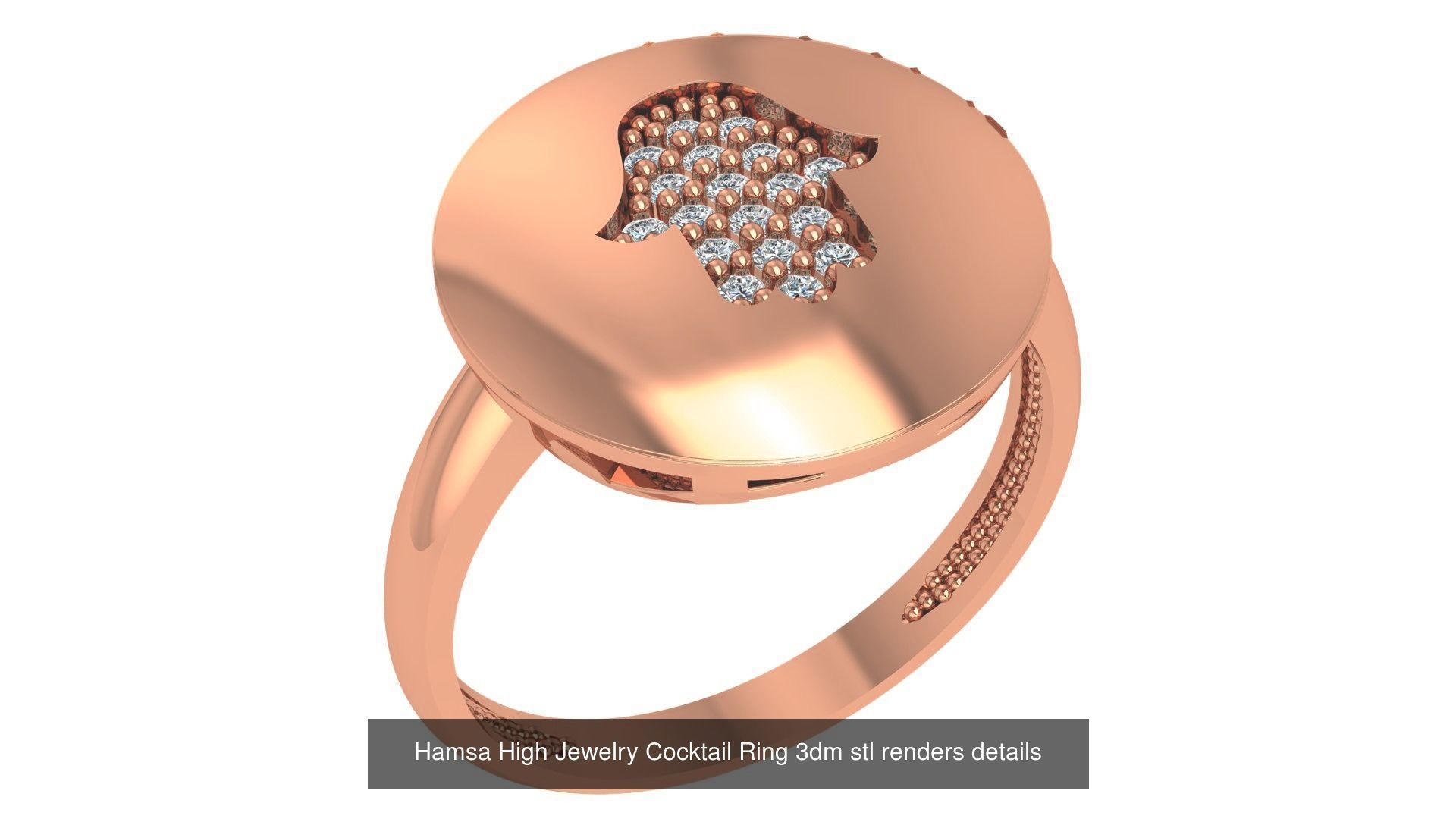 72 High Jewelry Cocktail Ring 3dm stl renders details 3D Model Collection_38