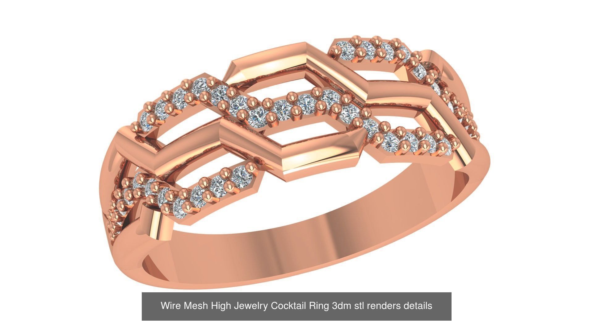 72 High Jewelry Cocktail Ring 3dm stl renders details 3D Model Collection_51