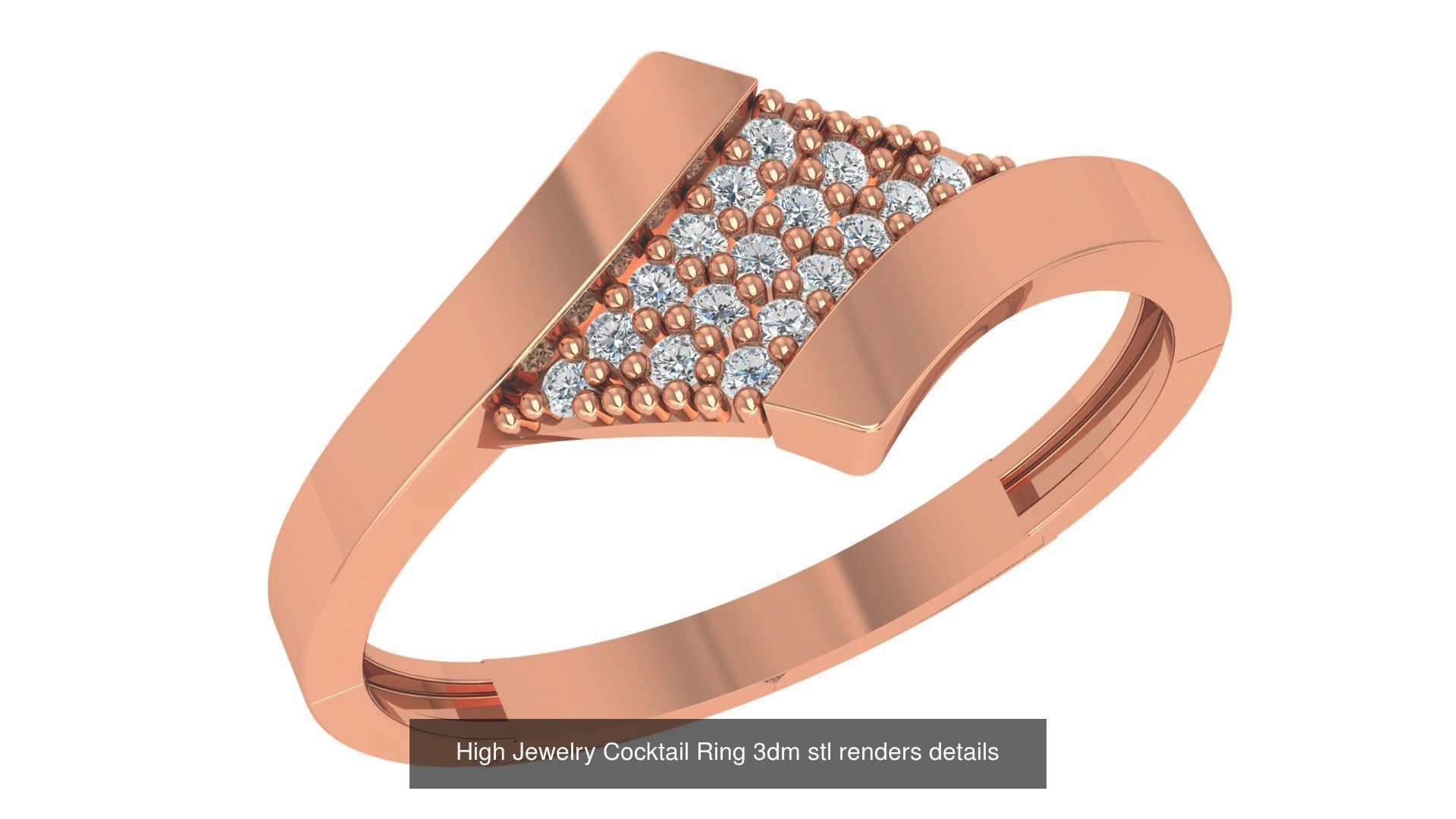 72 High Jewelry Cocktail Ring 3dm stl renders details 3D Model Collection_24