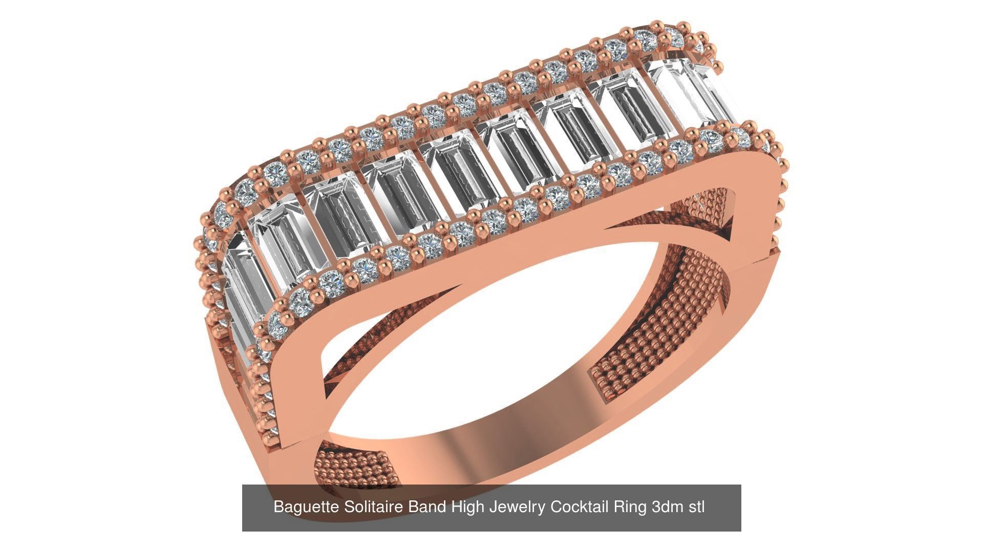 72 High Jewelry Cocktail Ring 3dm stl renders details 3D Model Collection_75