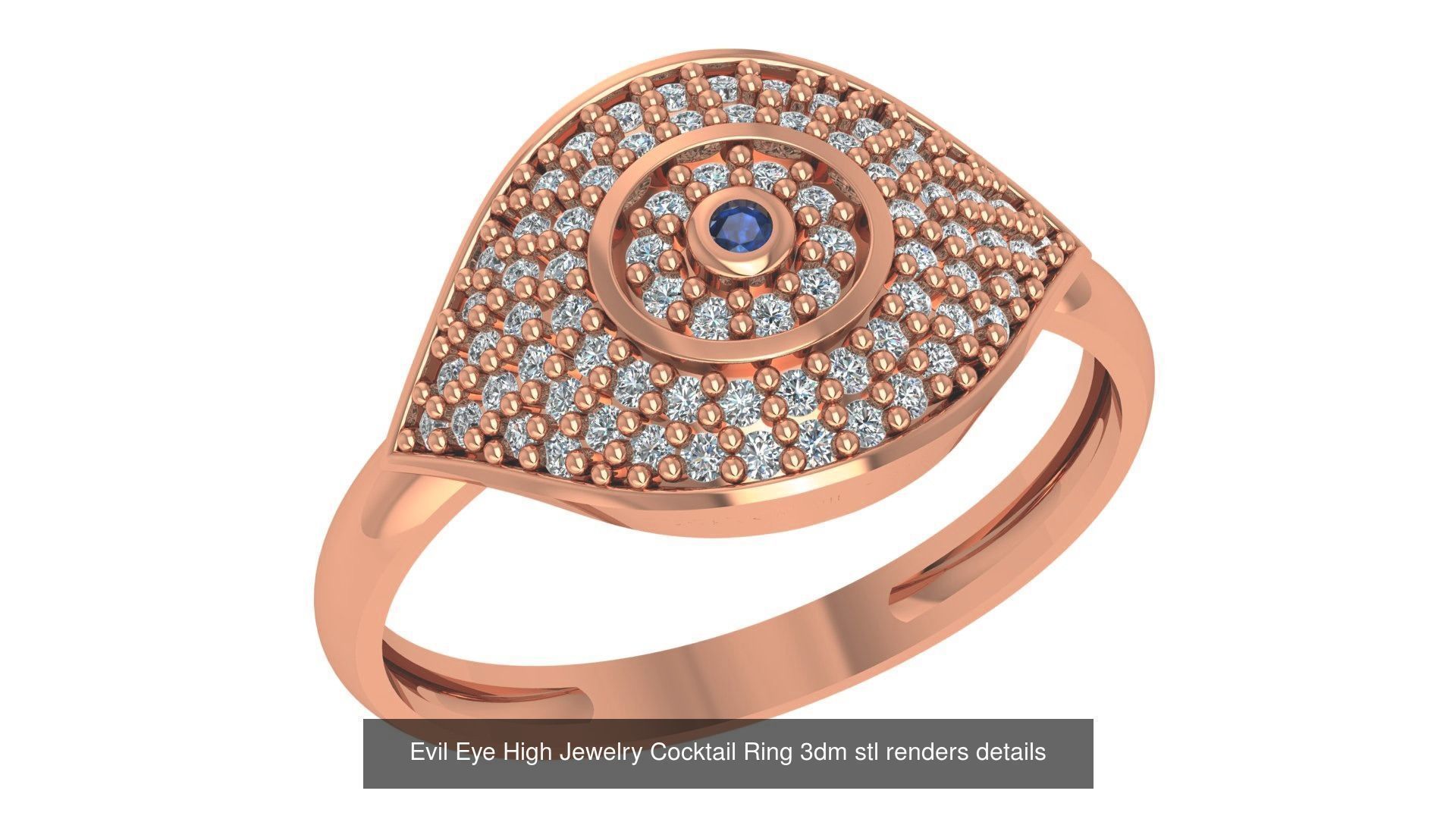 72 High Jewelry Cocktail Ring 3dm stl renders details 3D Model Collection_48