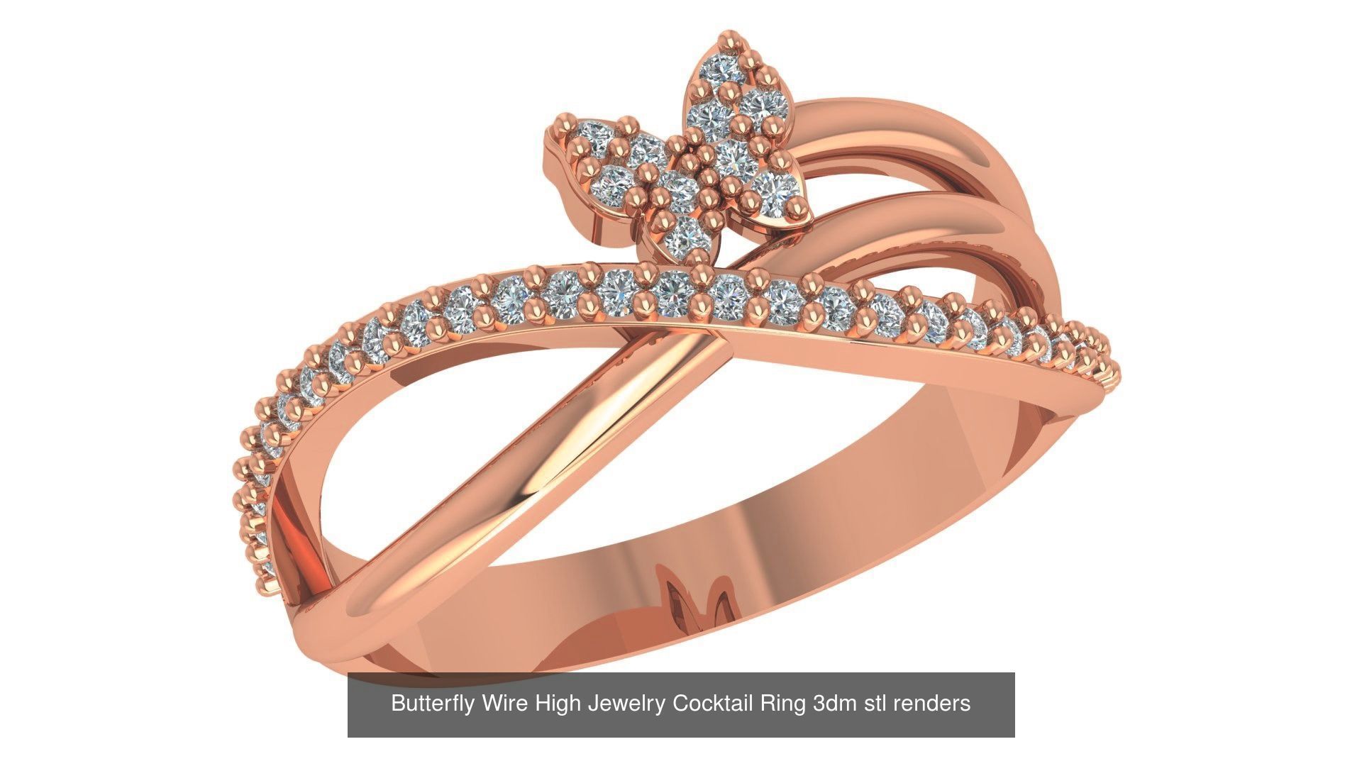 72 High Jewelry Cocktail Ring 3dm stl renders details 3D Model Collection_70