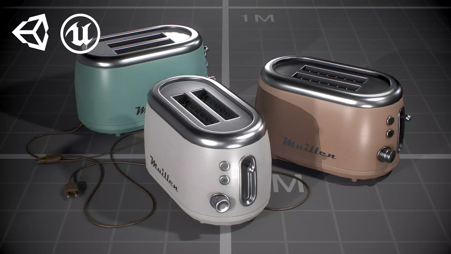 Vintage Toasters Low-poly 3D model