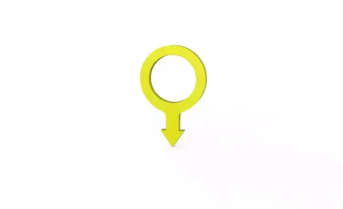 Pin 002 - Map Pointer Basic Yellow Low-poly 3D model