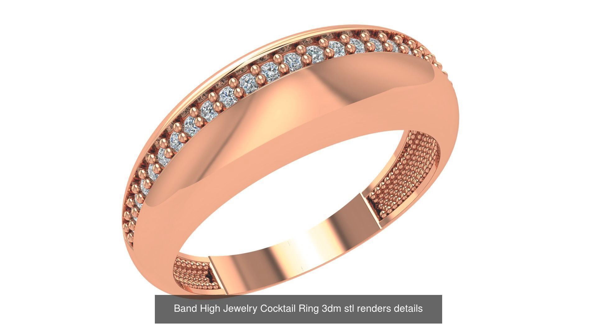 26 Solitaire Band Ring renders 3dm stl details 3D Model Collection_4