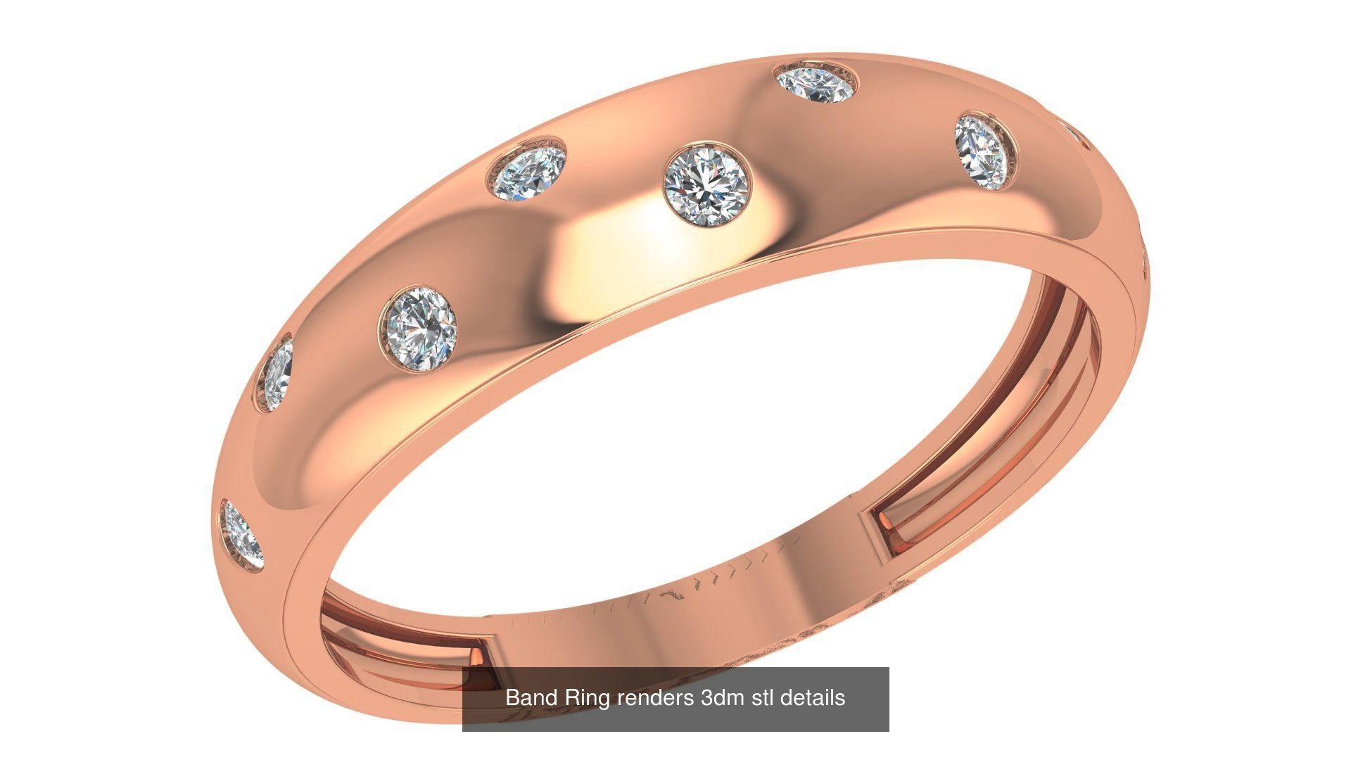 26 Solitaire Band Ring renders 3dm stl details 3D Model Collection_13