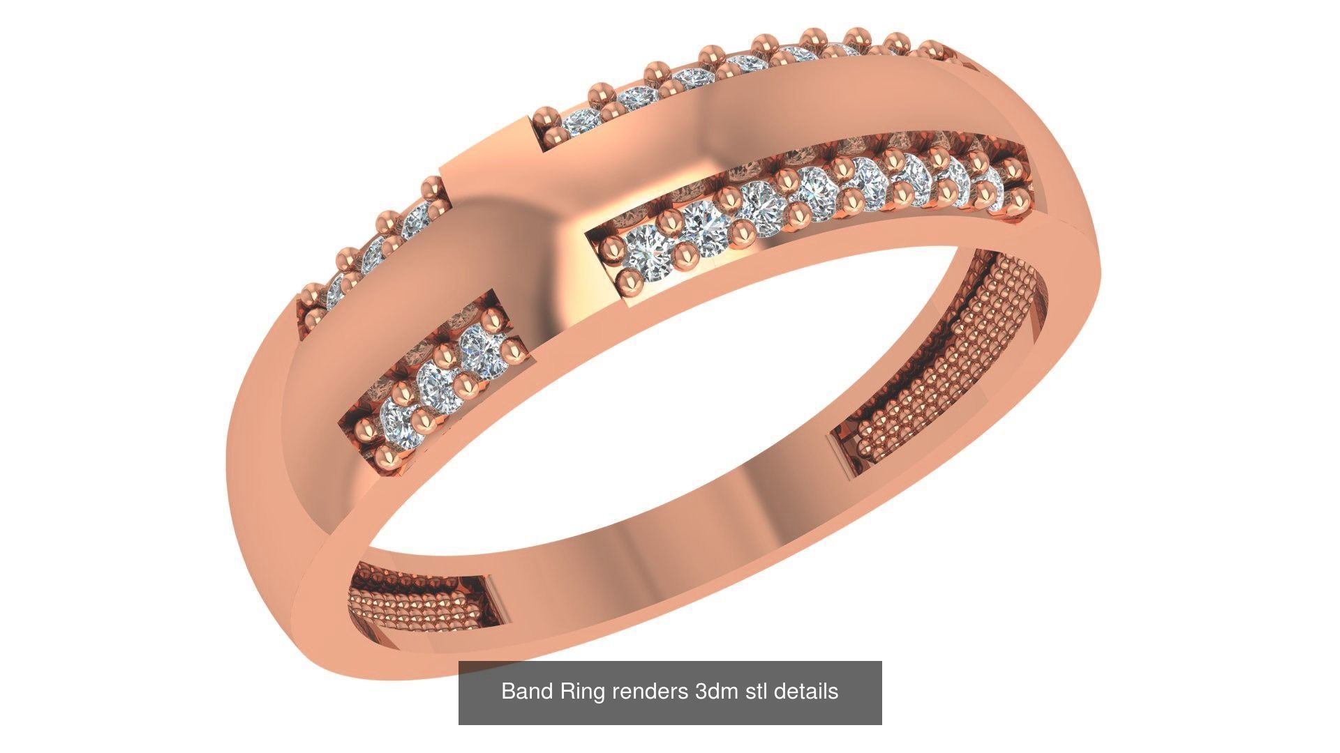26 Solitaire Band Ring renders 3dm stl details 3D Model Collection_14
