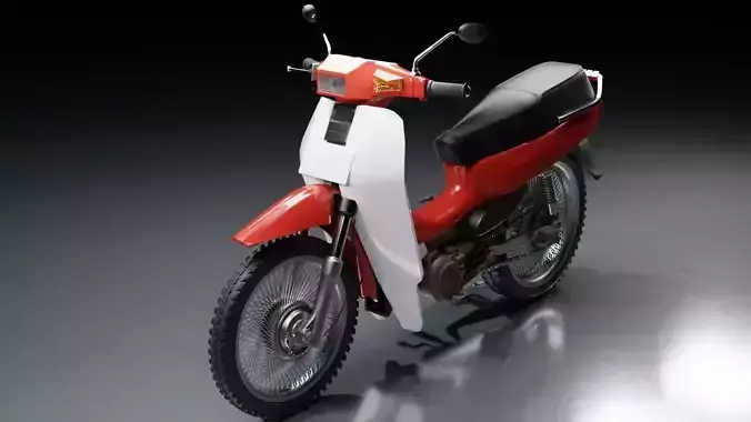 Bike Yamaha Alfa2 1997 Low-poly 3D model