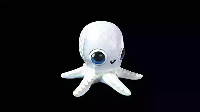 Cute white little octopus