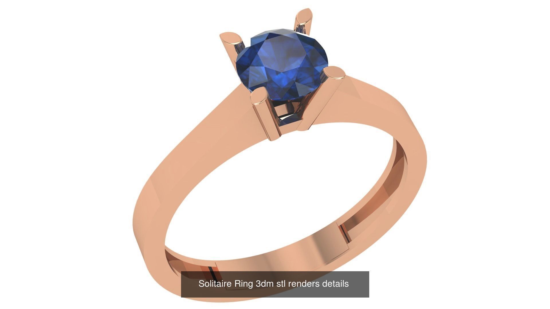 19 Mono Single Solitaire Diamond Ring 3dm stl renders details 3D Model Collection_4