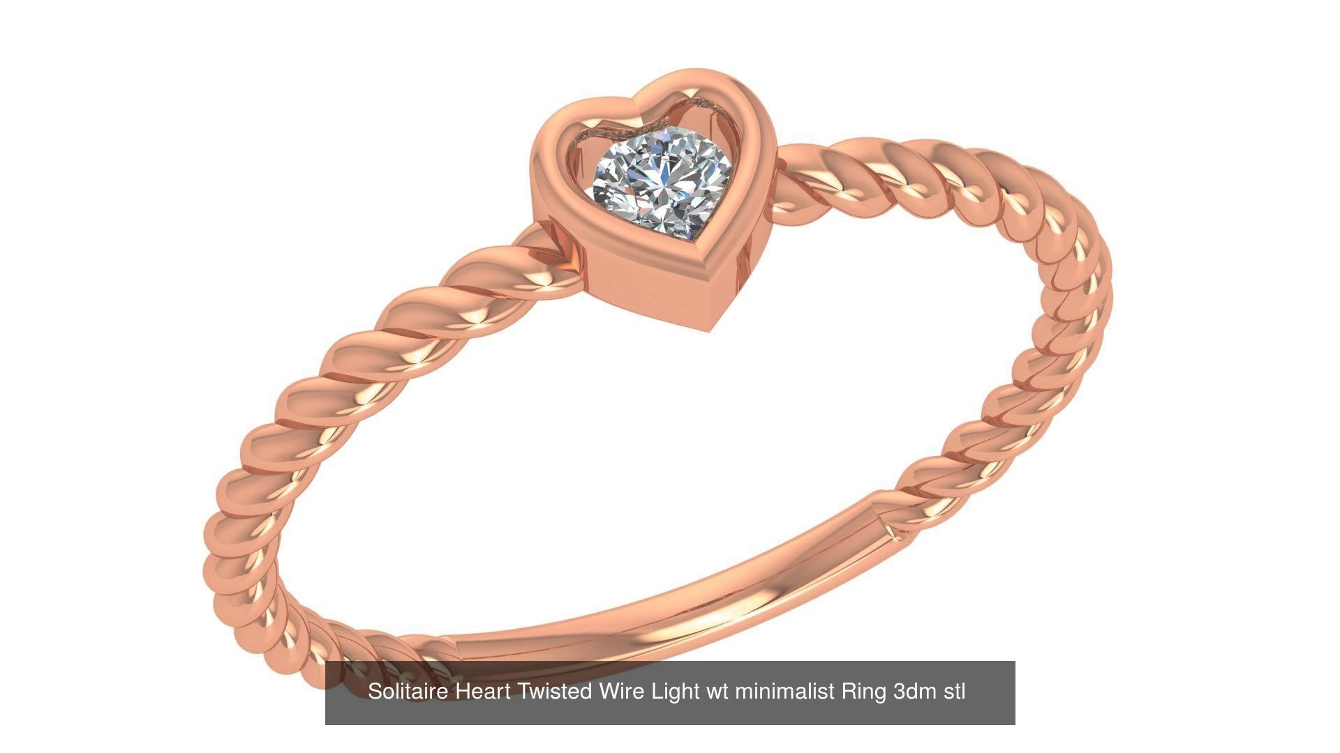 19 Mono Single Solitaire Diamond Ring 3dm stl renders details 3D Model Collection_5