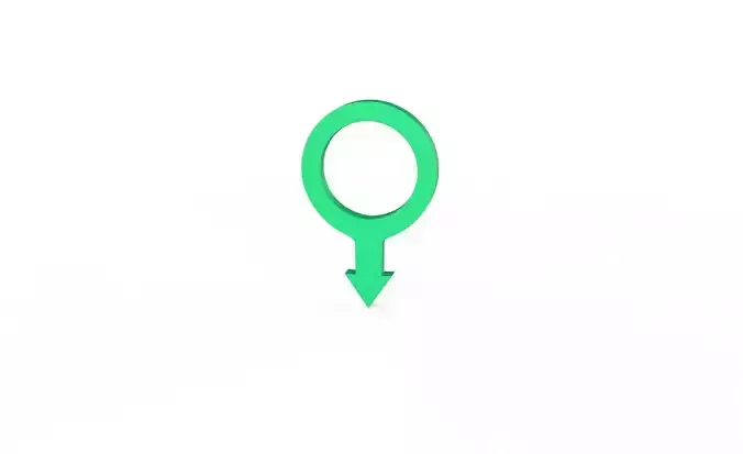 Pin 002 - Map Pointer Basic Green Low-poly 3D model
