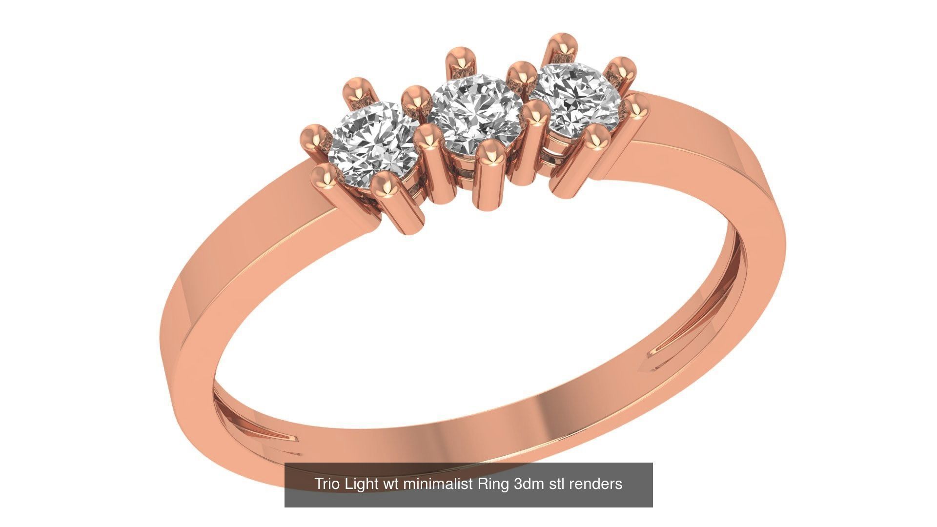 6 Trio Light wt minimalist Ring 3dm stl renders  3D Model Collection_2
