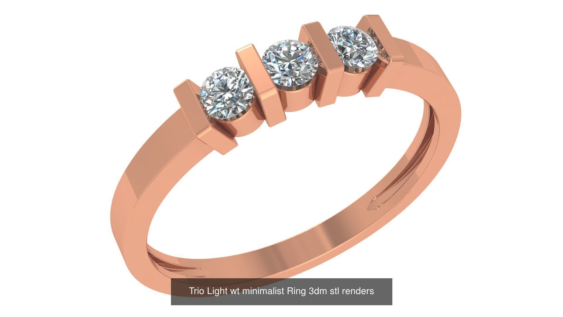 6 Trio Light wt minimalist Ring 3dm stl renders  3D Model Collection_5