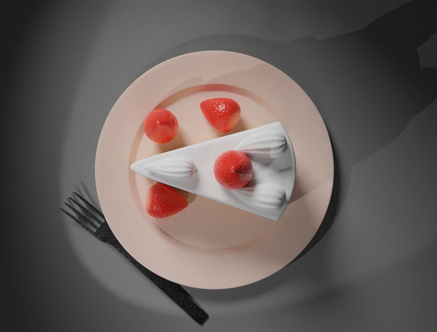 Strawberry cake classic 3D model  3D model_2