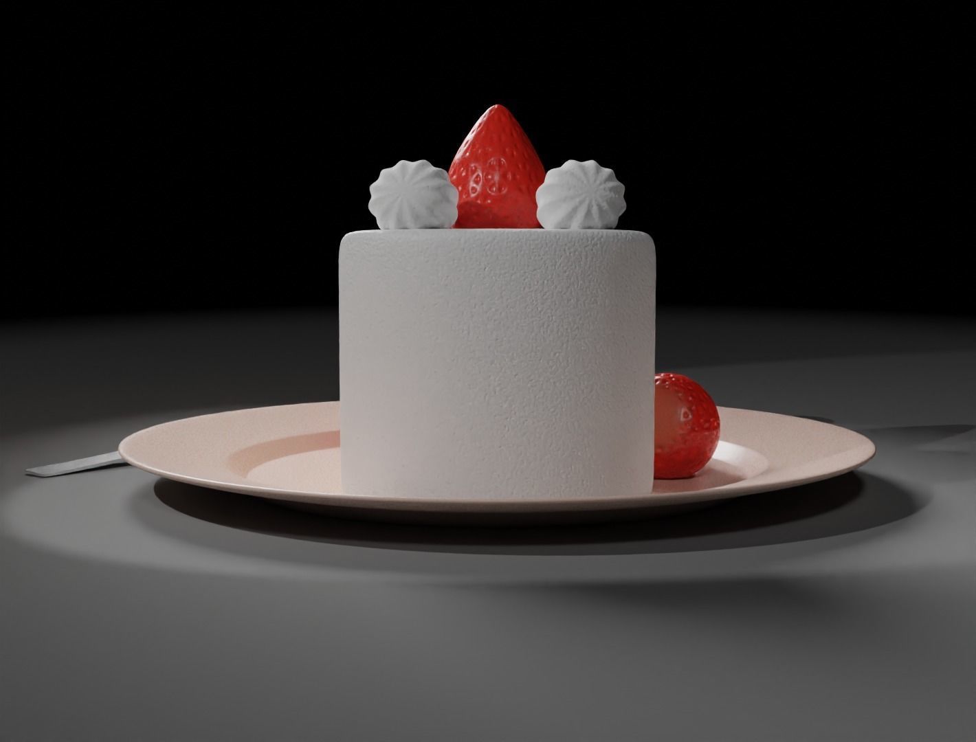 Strawberry cake classic 3D model  3D model_5