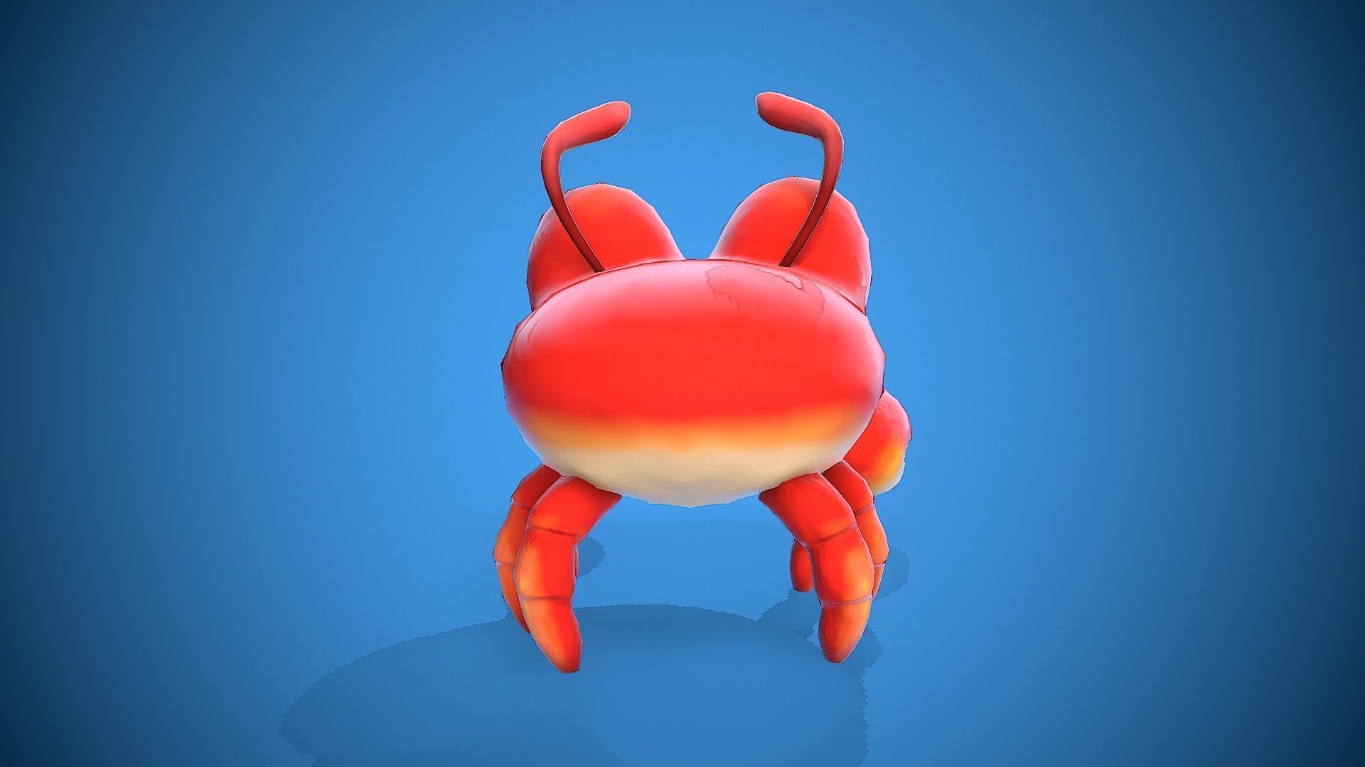 cartoon little crab Low-poly 3D model_8