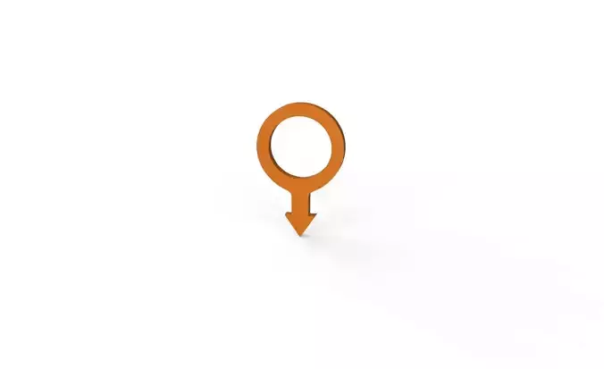 Pin 002 - Map Pointer Basic Orange Low-poly 3D model