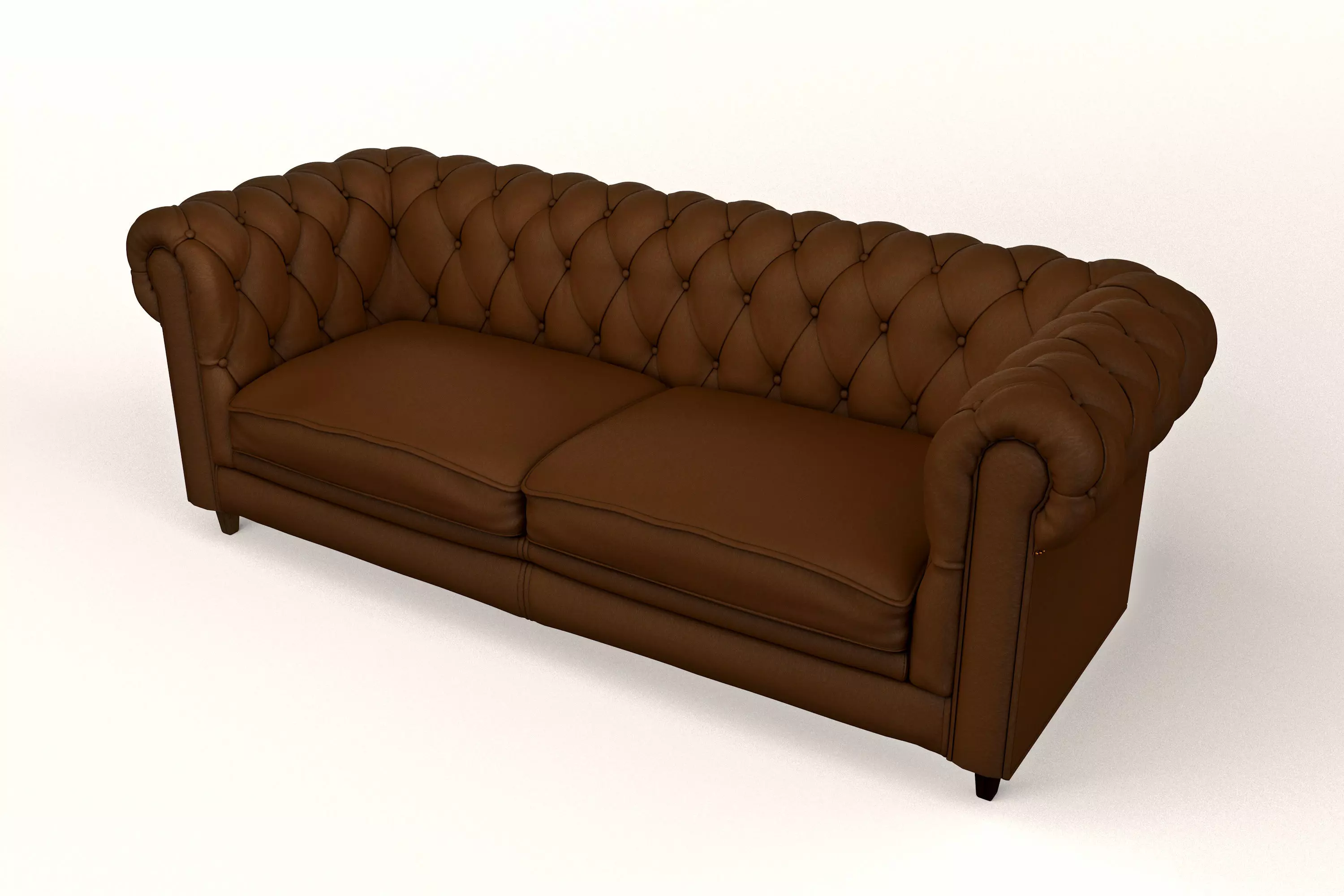 Chesterfield Sofa Leather Fabric Velvet 3D model