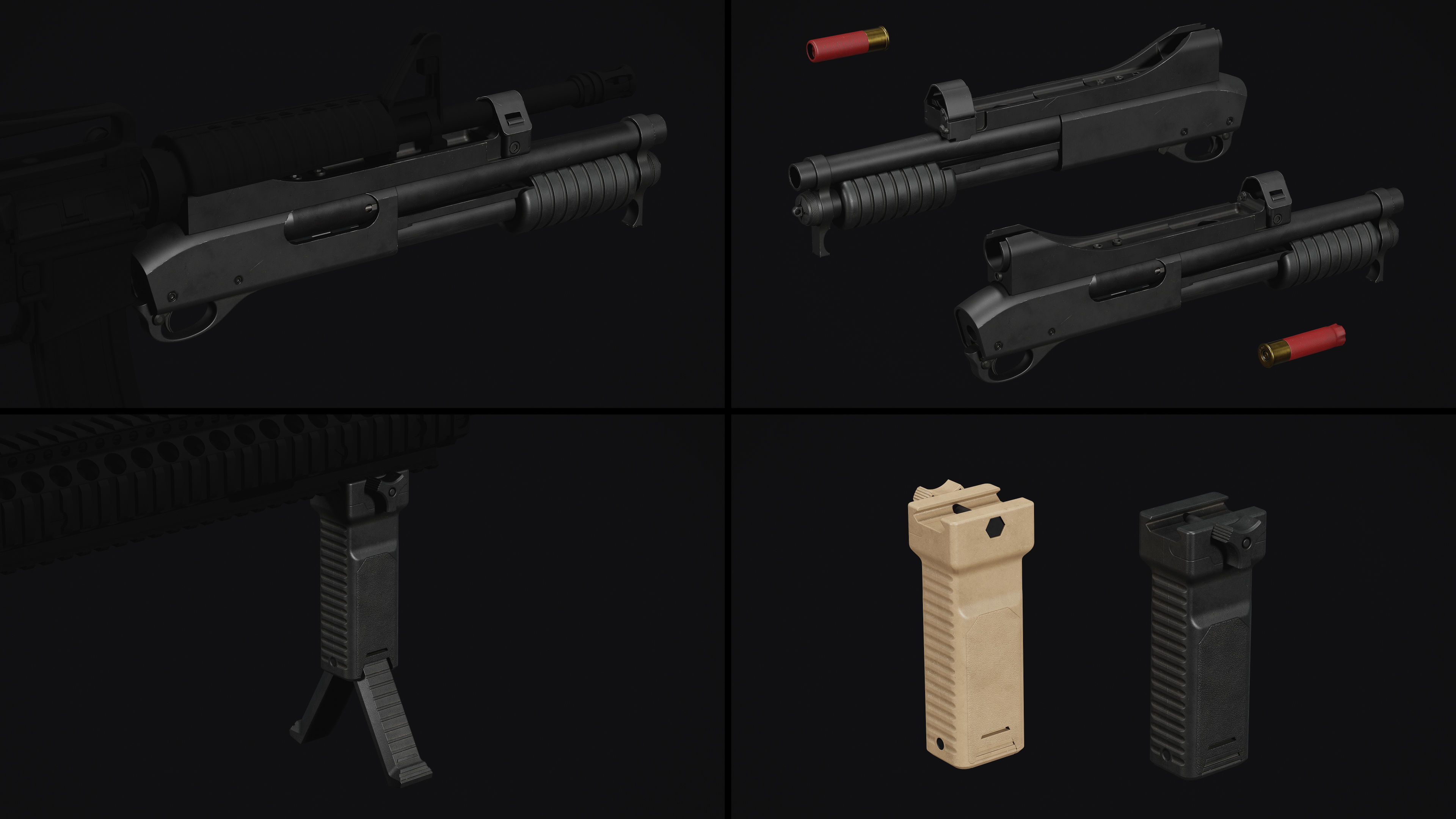 M4-AR15 Rifle Low-poly 3D model_21