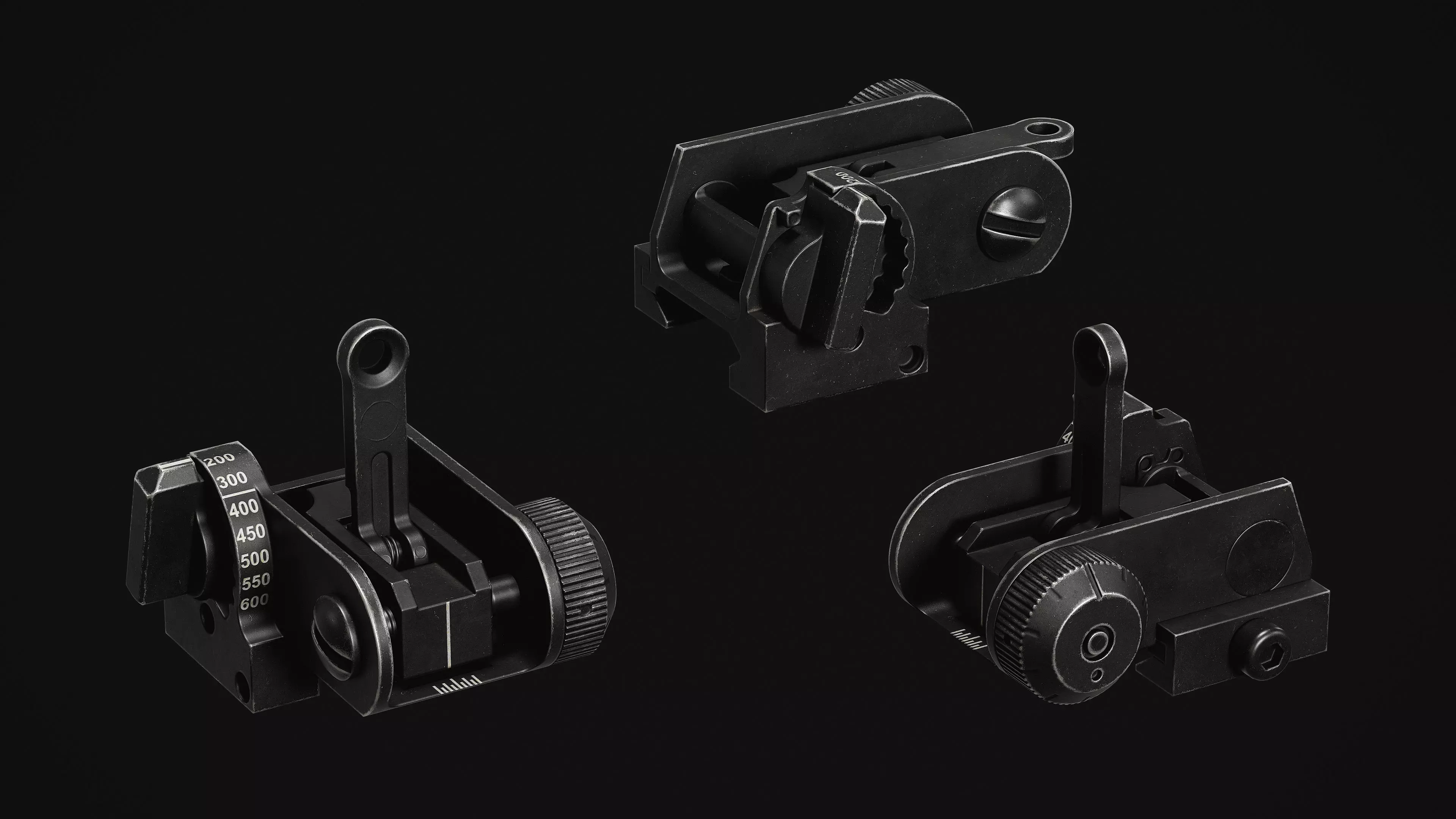 M4-AR15 Rifle Low-poly 3D model_32