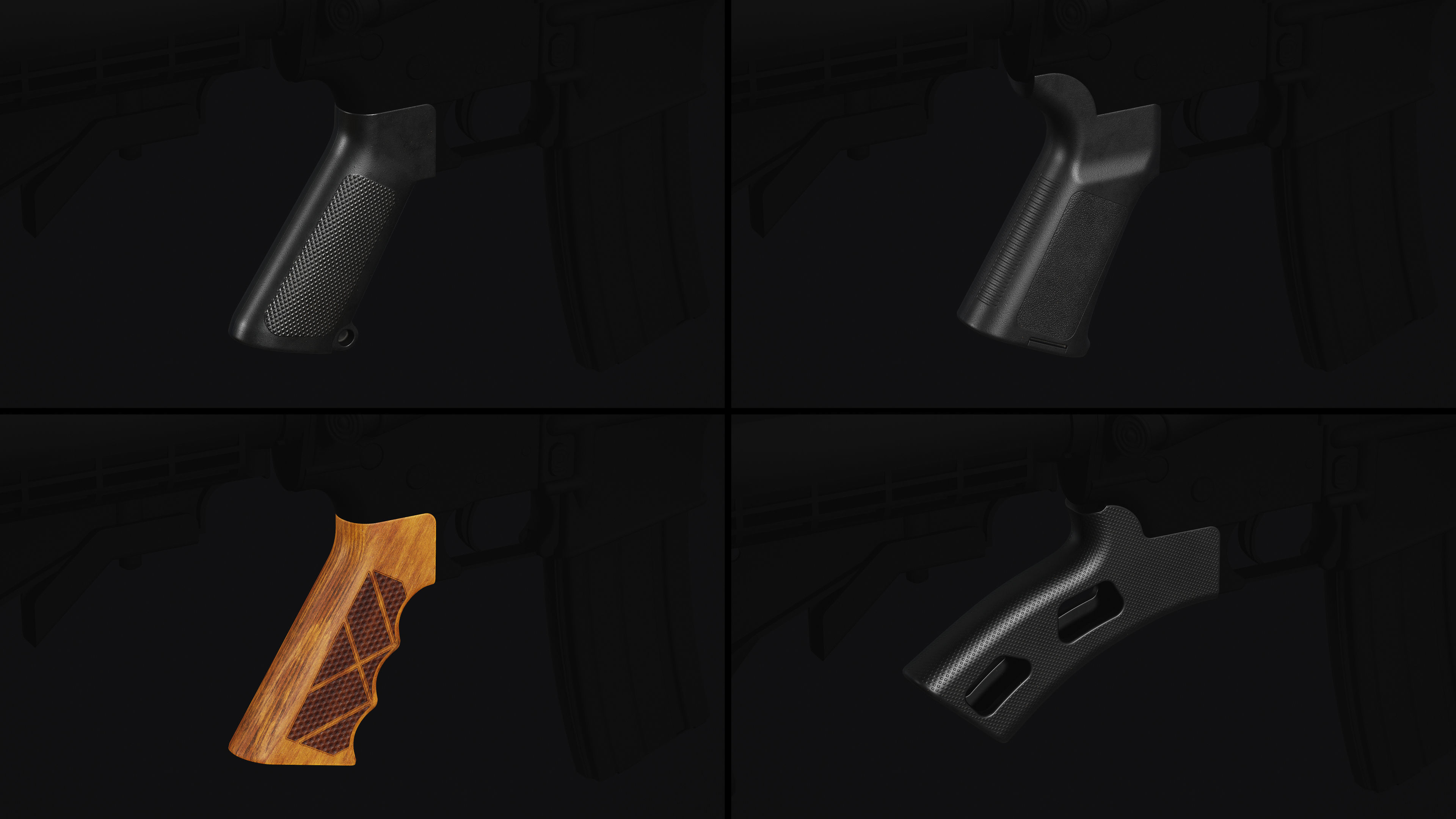 M4-AR15 Rifle Low-poly 3D model_27