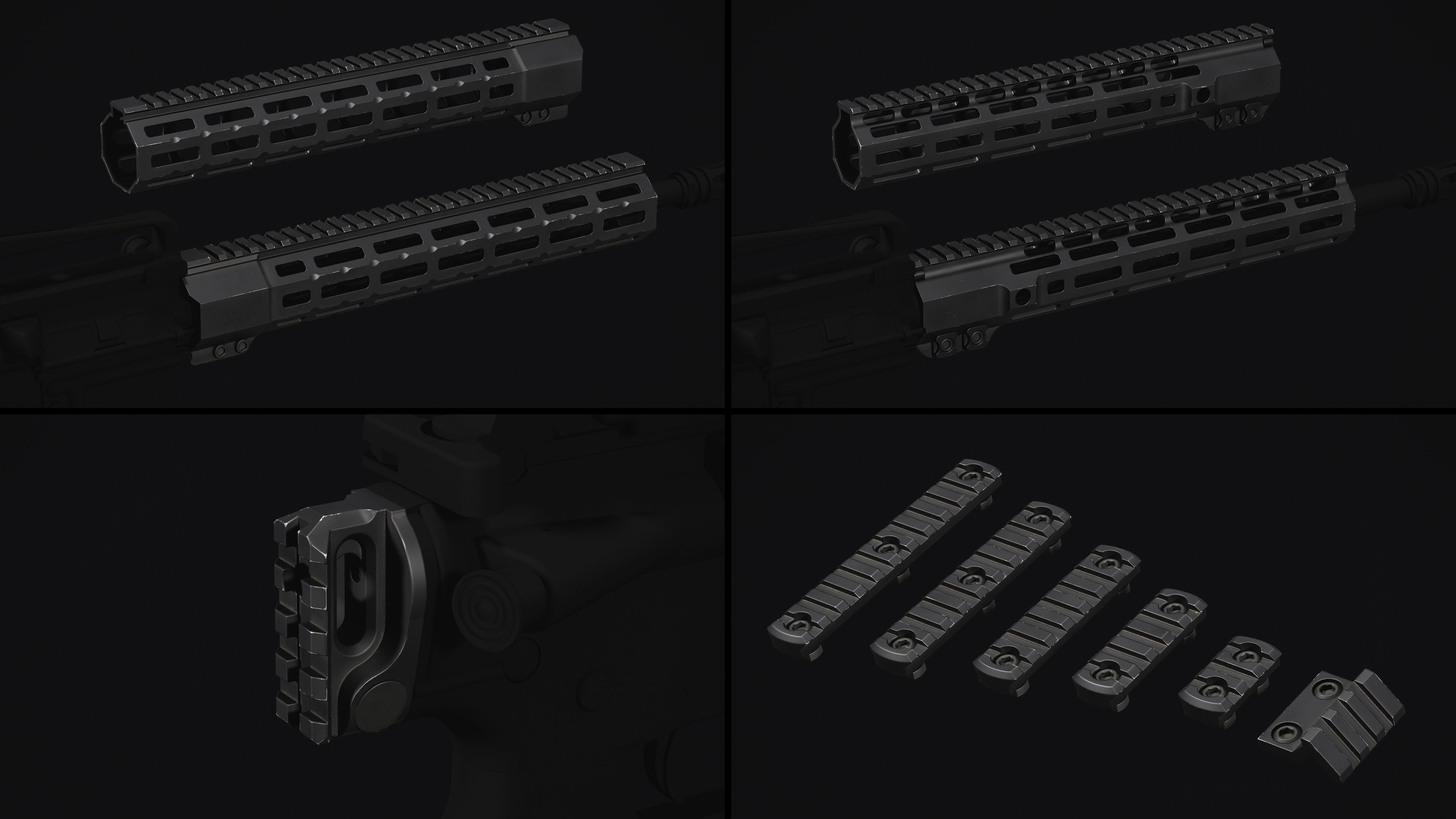 M4-AR15 Rifle Low-poly 3D model_23