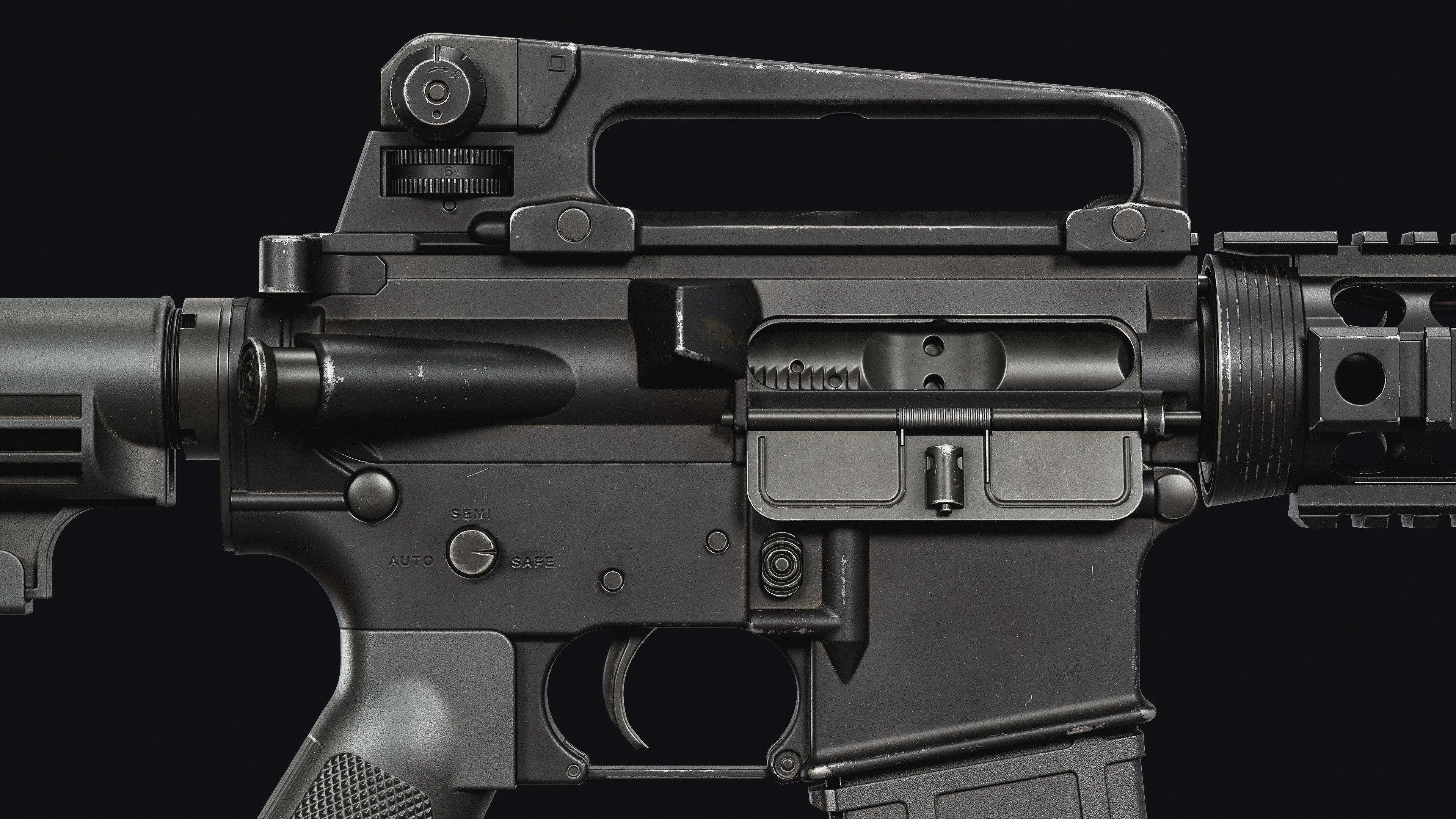 M4-AR15 Rifle Low-poly 3D model_18