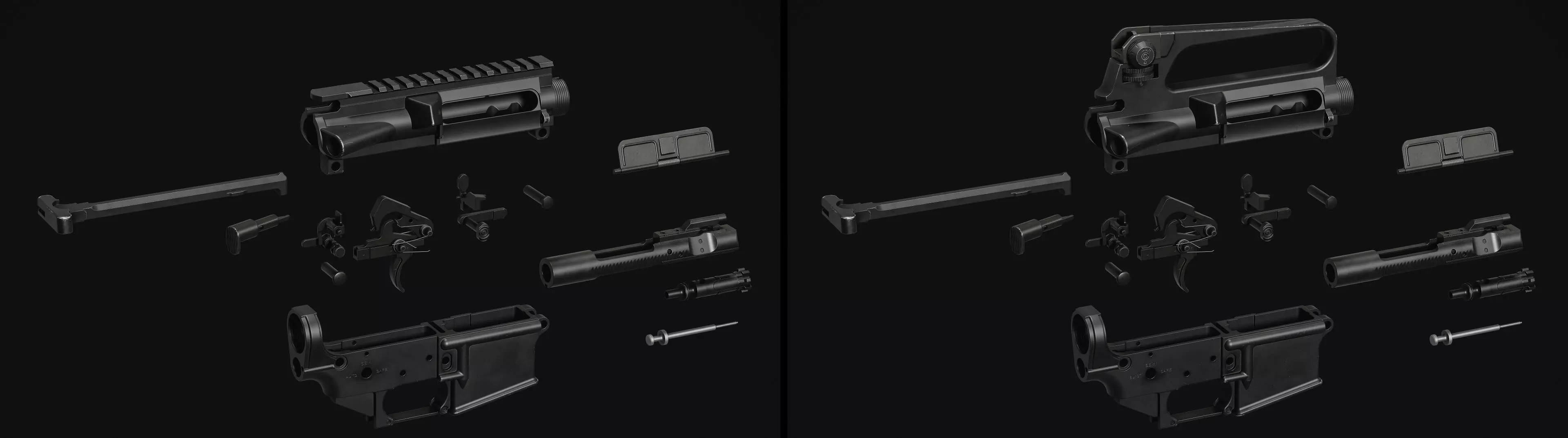 M4-AR15 Rifle Low-poly 3D model_33