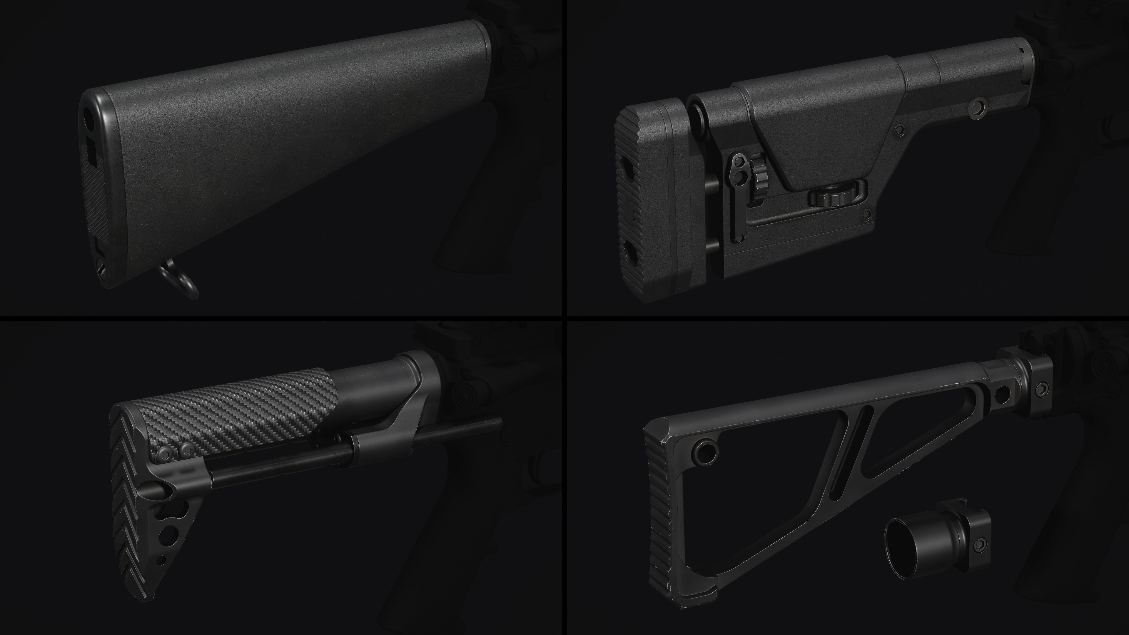 M4-AR15 Rifle Low-poly 3D model_26