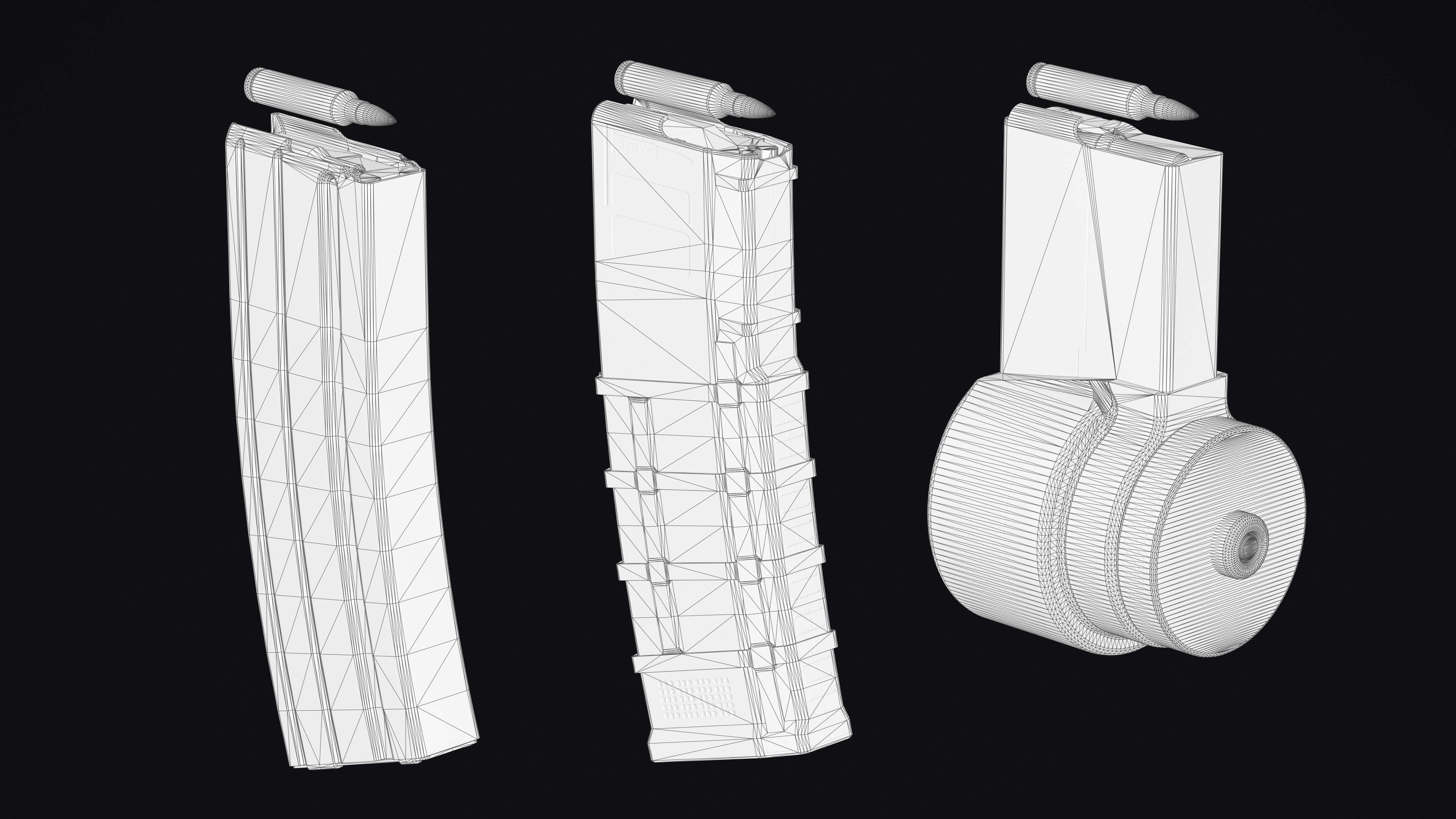 M4-AR15 Rifle Low-poly 3D model_38