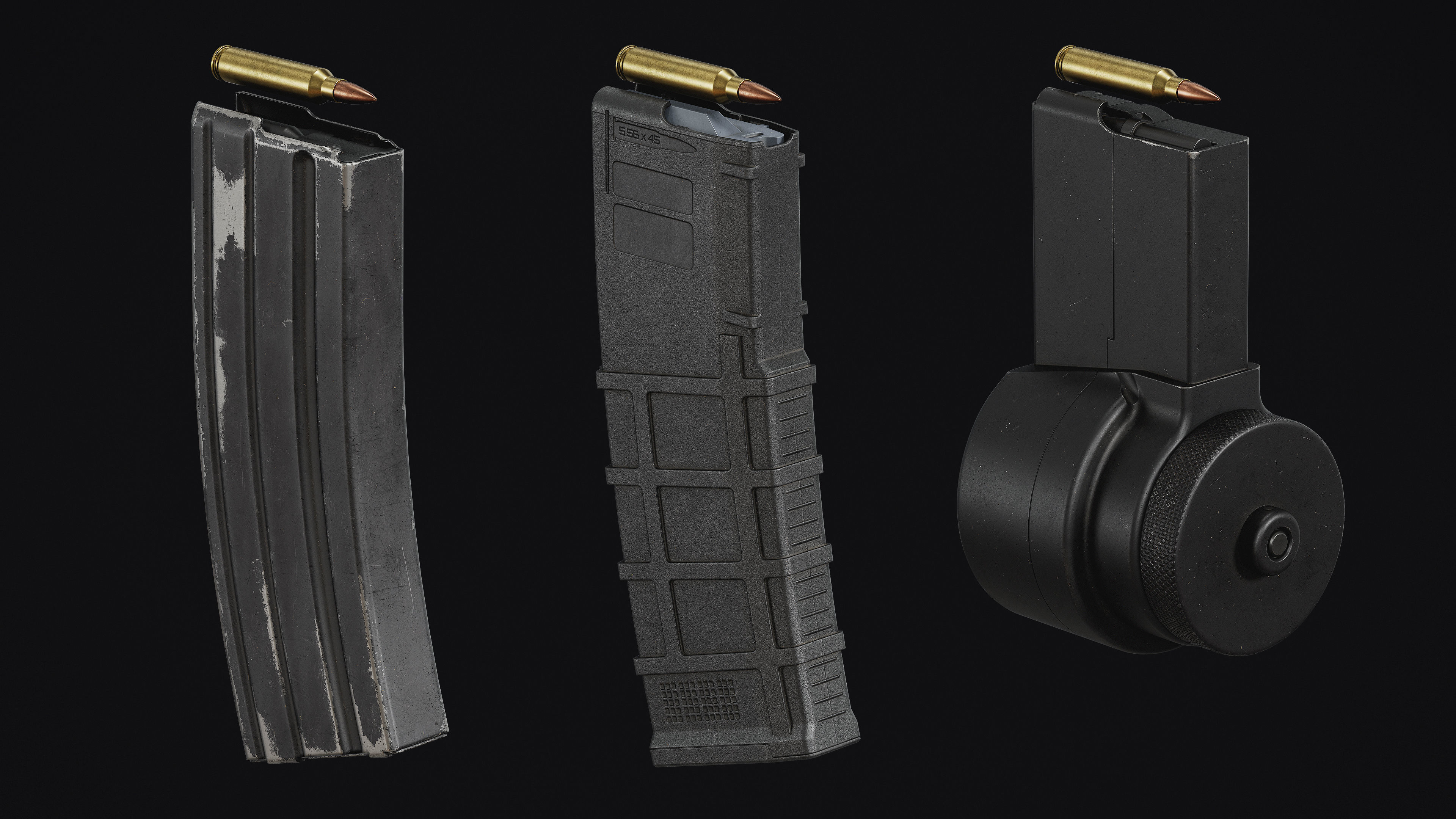 M4-AR15 Rifle Low-poly 3D model_15