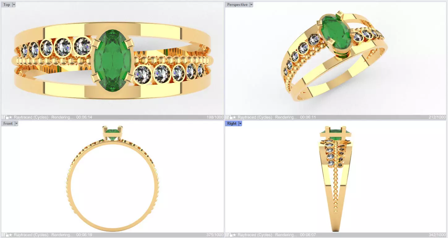 Digital Preciousness Custom-made ring in 3D modeling 3D print model