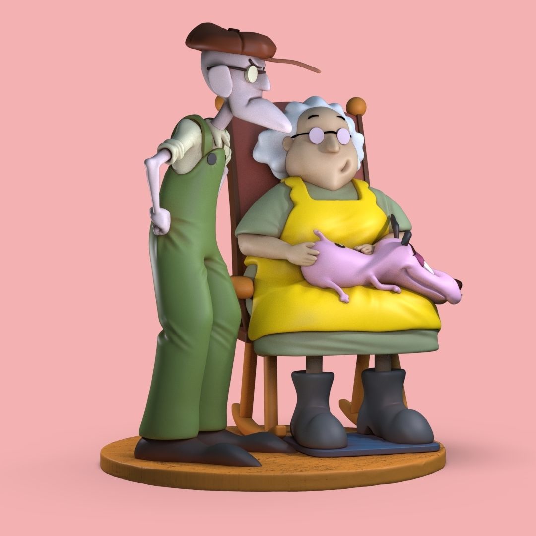 Courage the Cowardly dog family fan art  3D print model_6