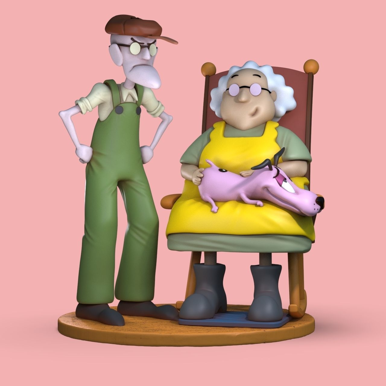Courage the Cowardly dog family fan art  3D print model_1