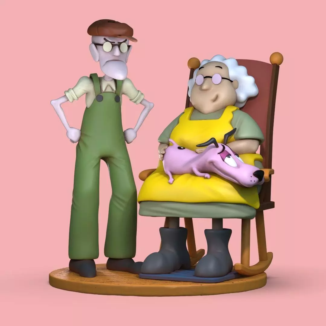 Courage the Cowardly dog family fan art  3D print model_0