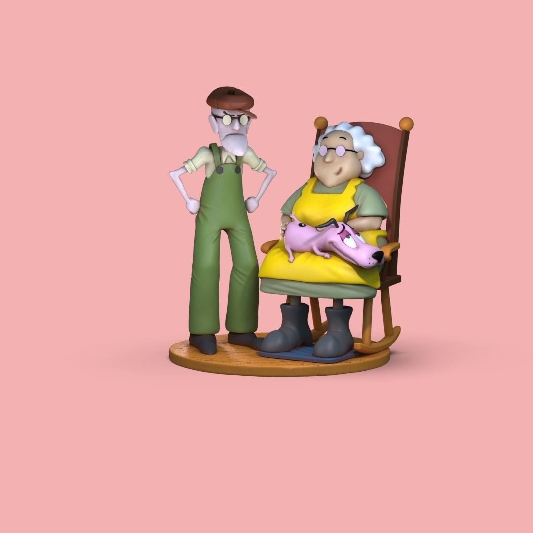 Courage the Cowardly dog family fan art  3D print model_9