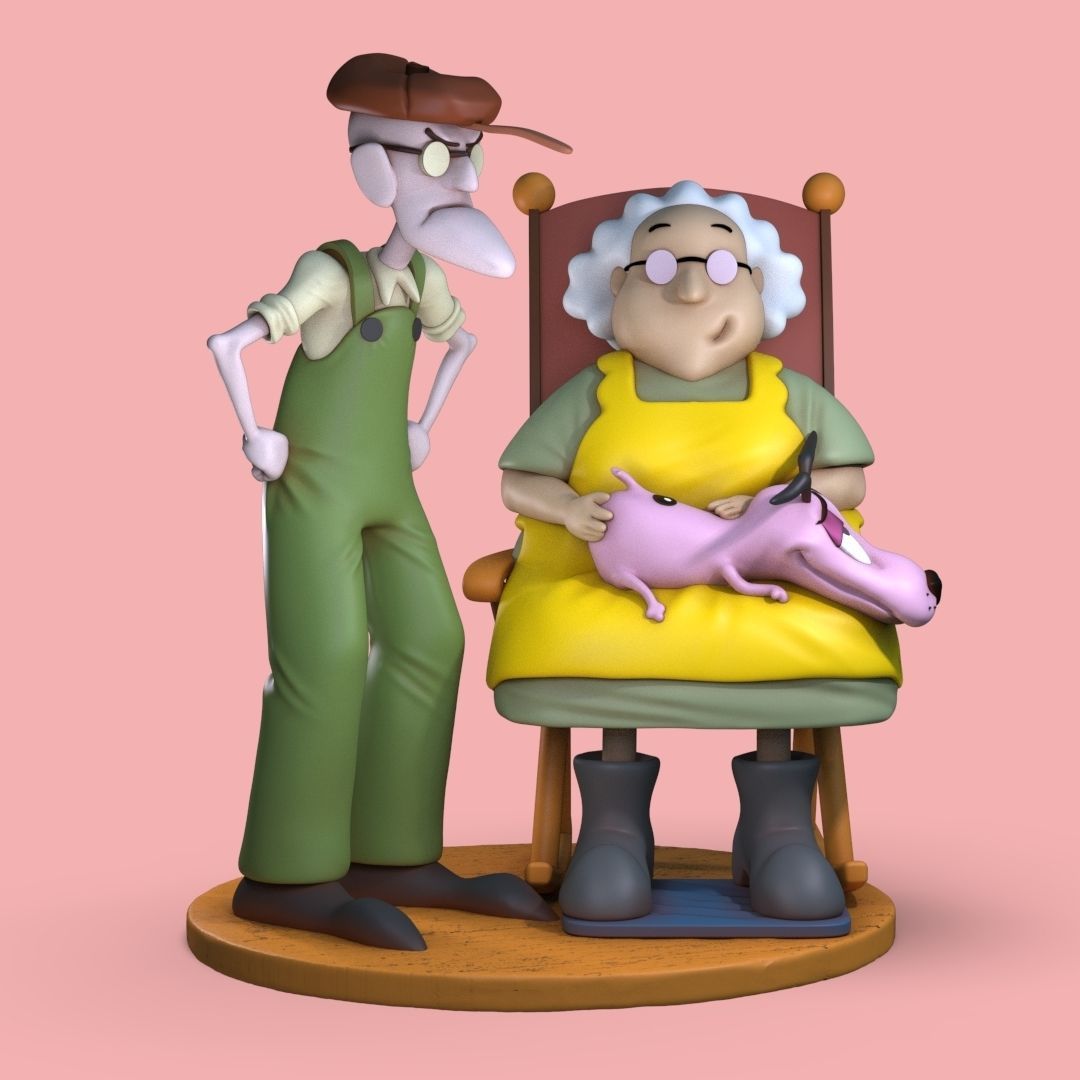 Courage the Cowardly dog family fan art  3D print model_5
