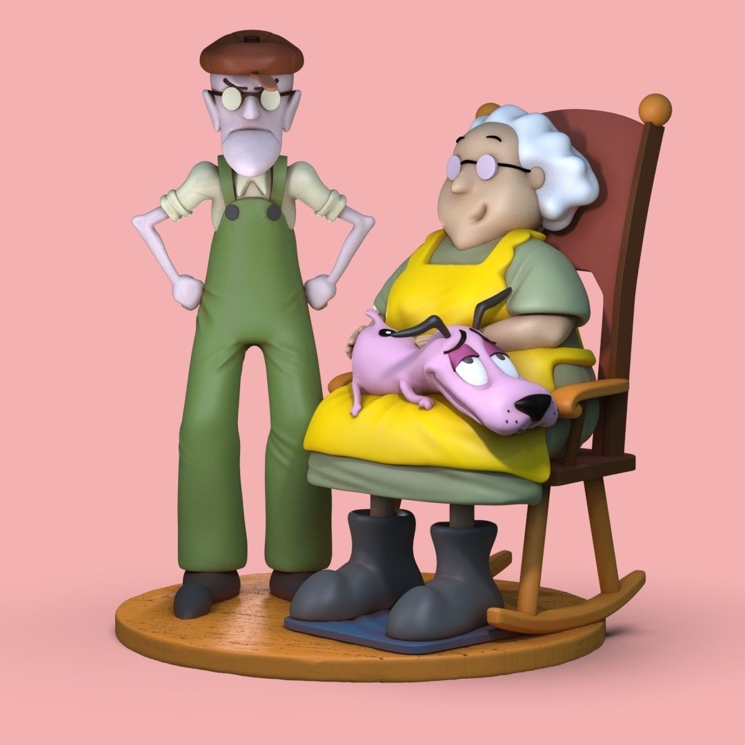 Courage the Cowardly dog family fan art  3D print model_8