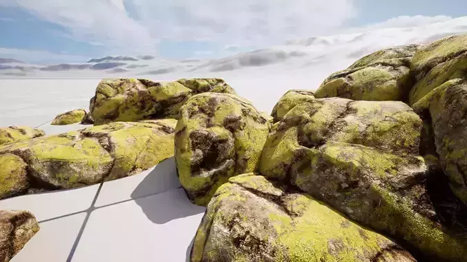 Moss Rocks 01 Low-poly 3D model