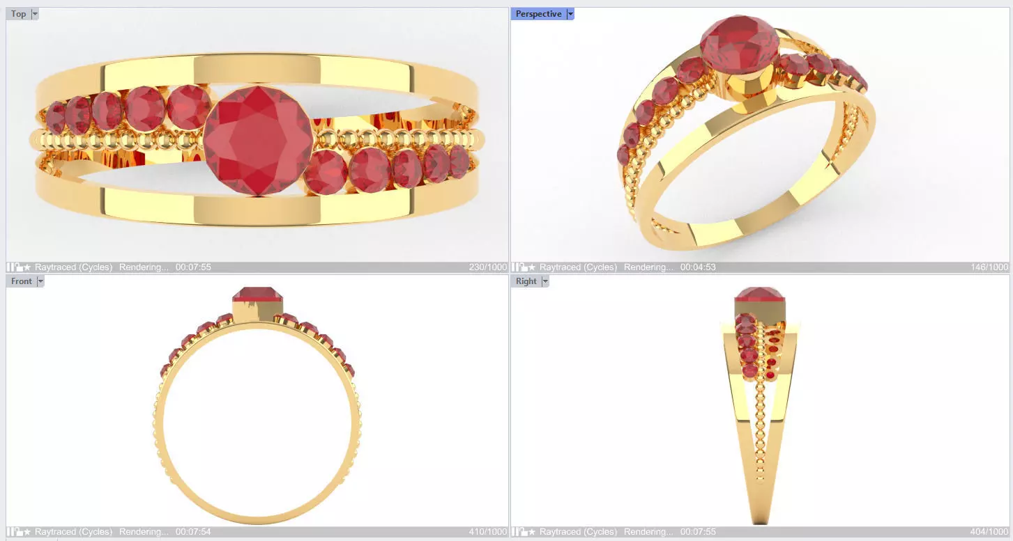 Digital Preciousness Custom-made ring in 3D modeling 3D print model