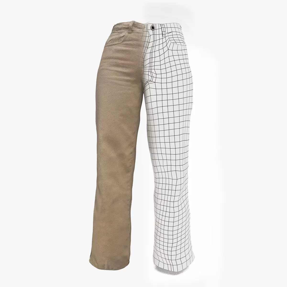 Tan Jeans Pants Scan Low-poly 3D model