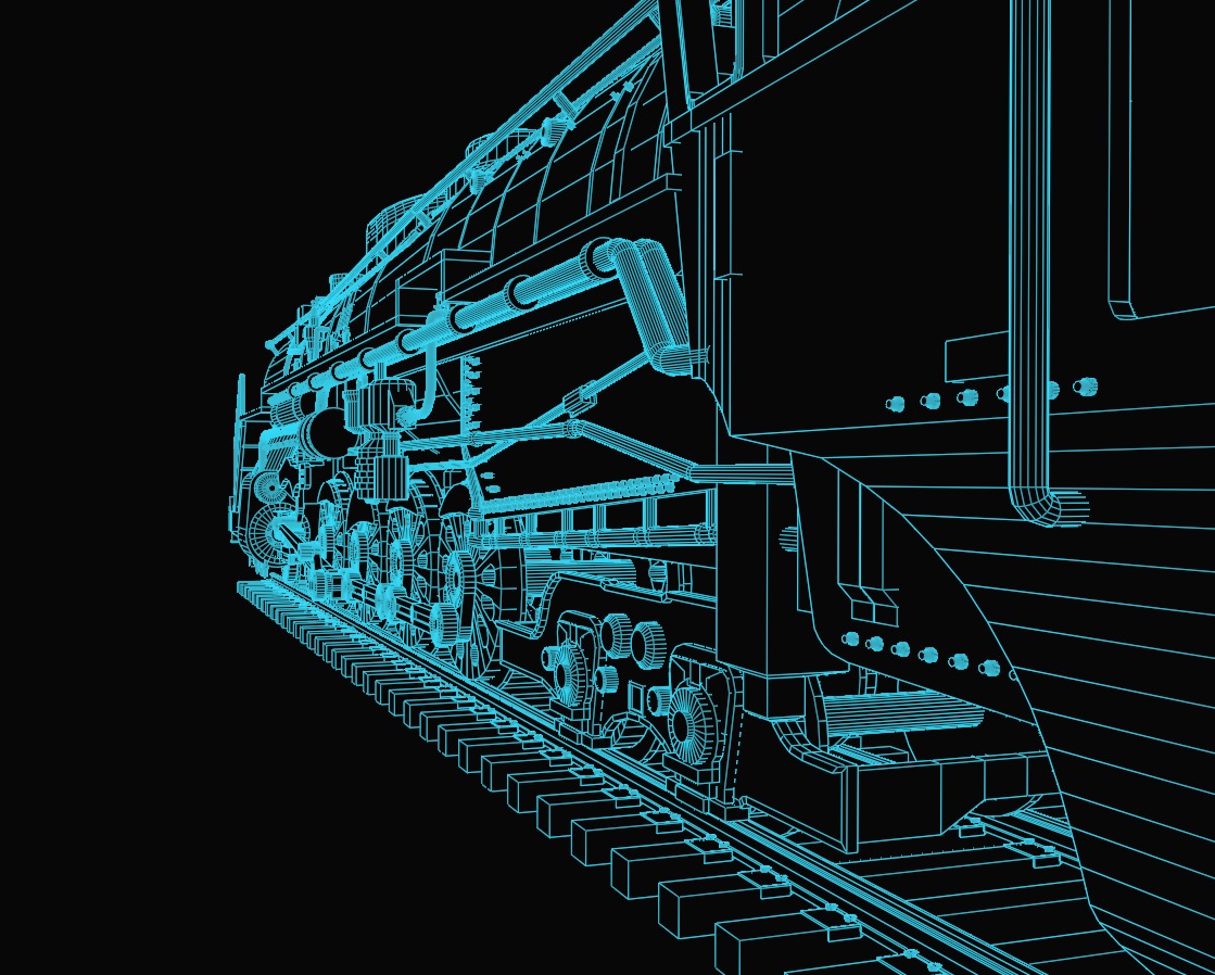 Rigged 4-8-4 Steam Locomotive - High-Poly Animated Train Model 3D model_23