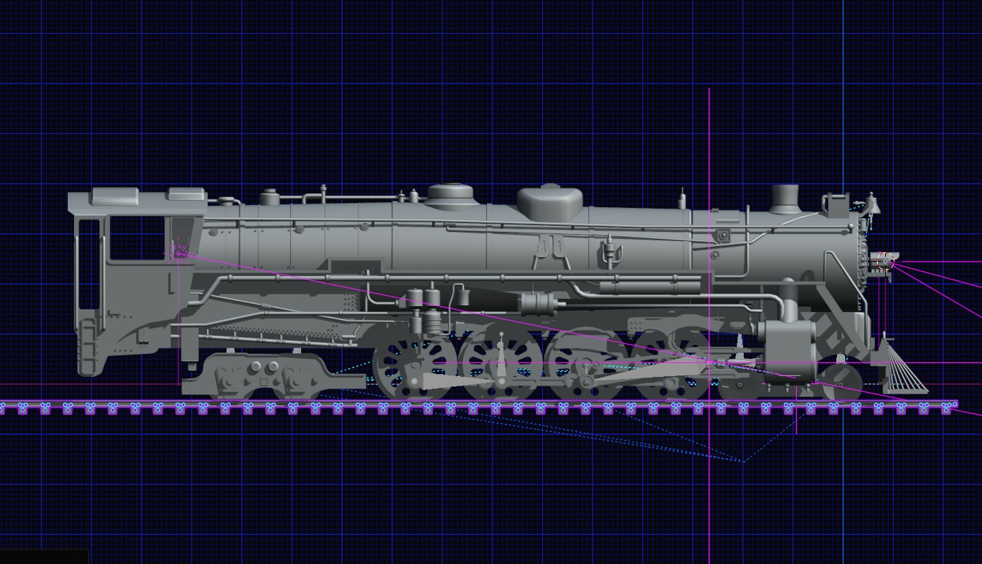Rigged 4-8-4 Steam Locomotive - High-Poly Animated Train Model 3D model_24