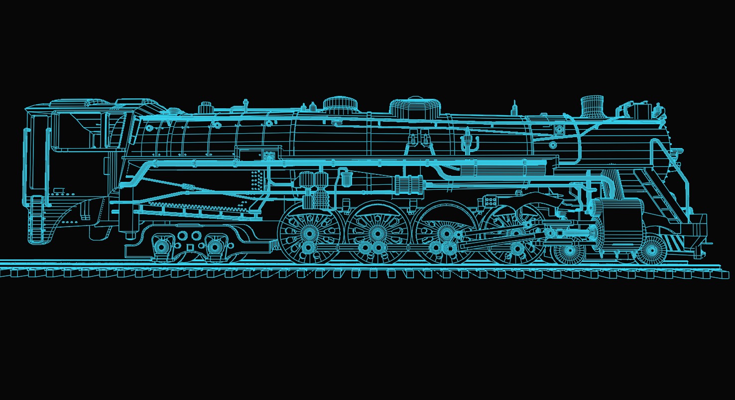 Rigged 4-8-4 Steam Locomotive - High-Poly Animated Train Model 3D model_3