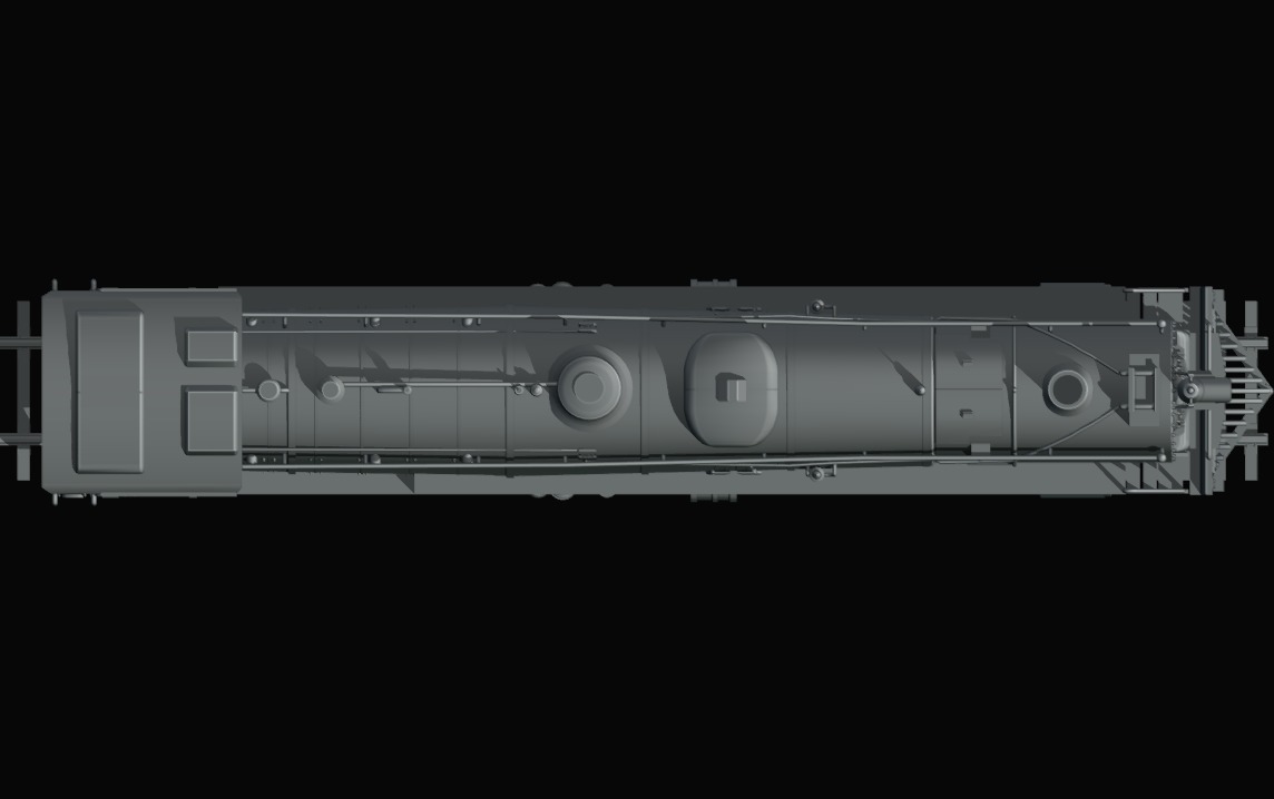 Rigged 4-8-4 Steam Locomotive - High-Poly Animated Train Model 3D model_18