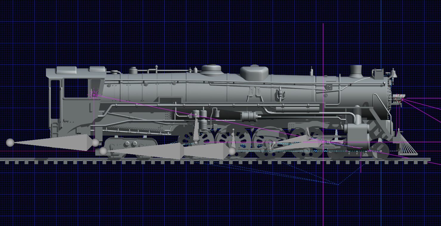 Rigged 4-8-4 Steam Locomotive - High-Poly Animated Train Model 3D model_20