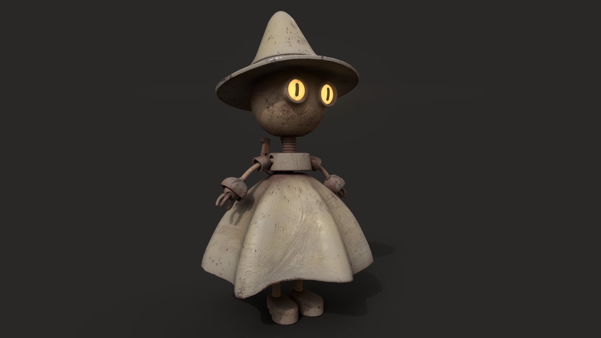 Stylized Robot Witch Low-poly 3D model_1