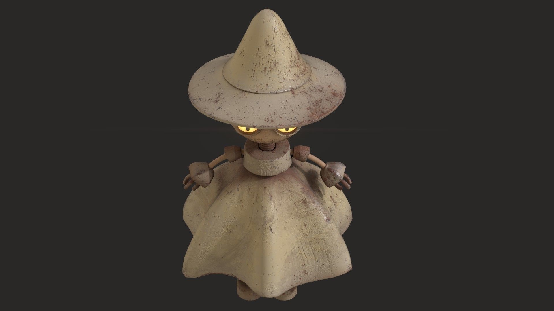 Stylized Robot Witch Low-poly 3D model_7
